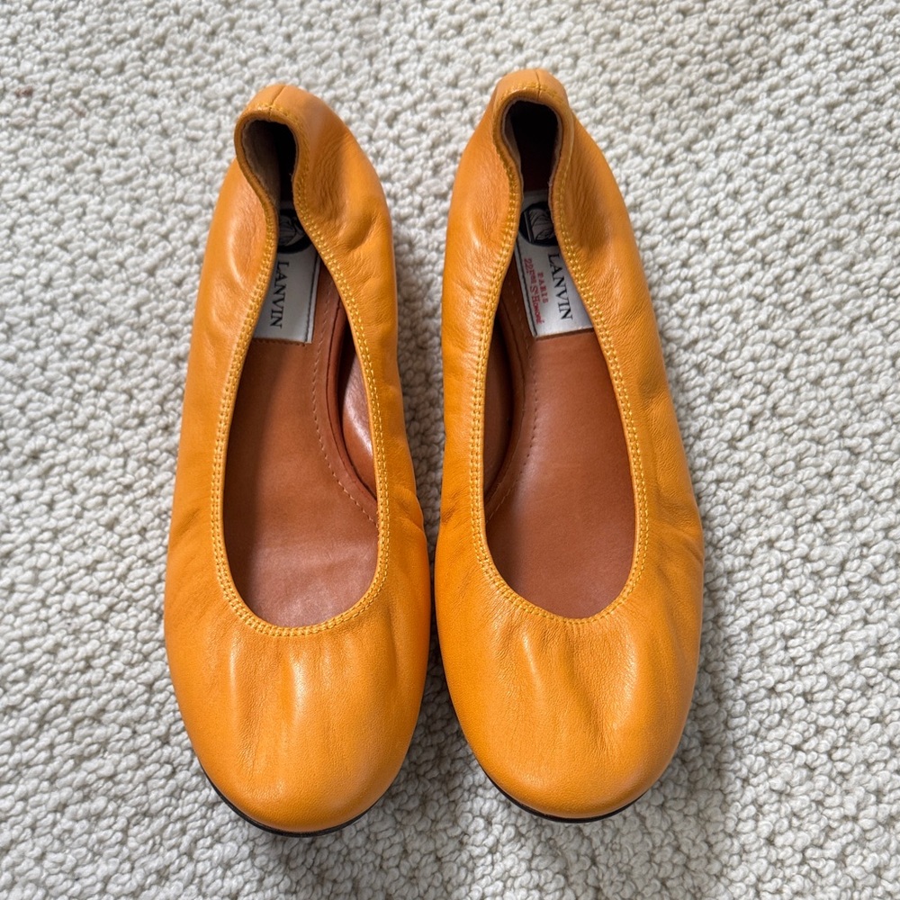 Lanvin Women's Mustard Leather Flats